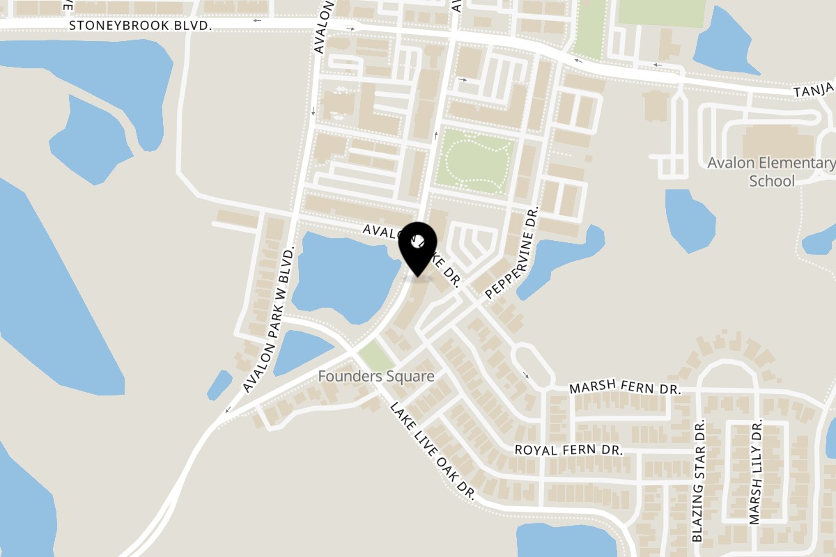 Map showing the location of Mangia on 3831 Avalon Park Blvd in Orlando